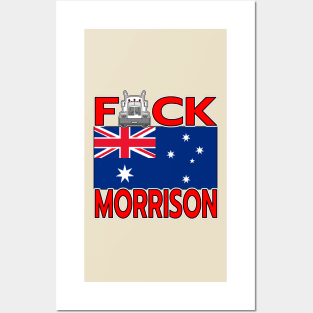 F-CK MORRISON AUSTRALIA PM - TRUCKERS FOR FREEDOM - THANK YOU TRUCKERS - AUSTRALIAN FLAG - CANBERRA RED LETTERS GRAPHIC Posters and Art